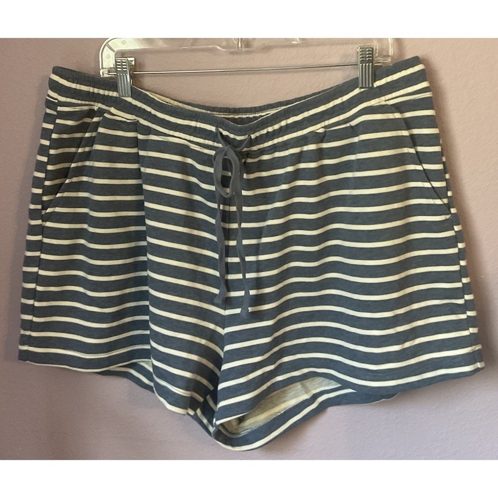 Banana Republic Blue White Stripe Pull On Shorts Size XL